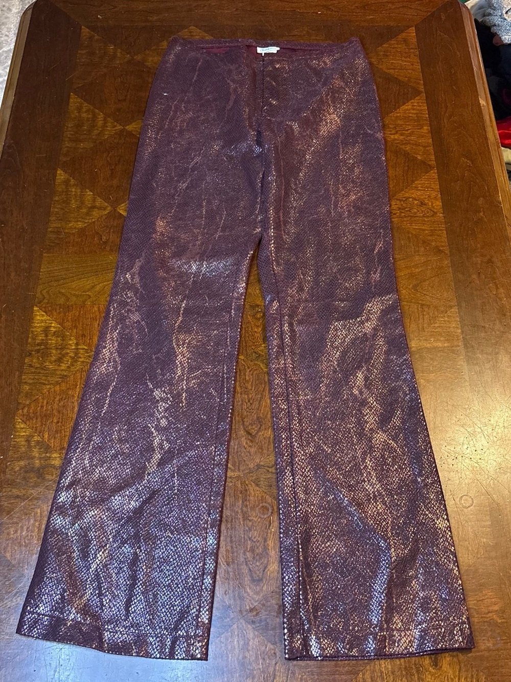 Vintage y2k Charlotte Russe maroon snakeskin print pants size 3